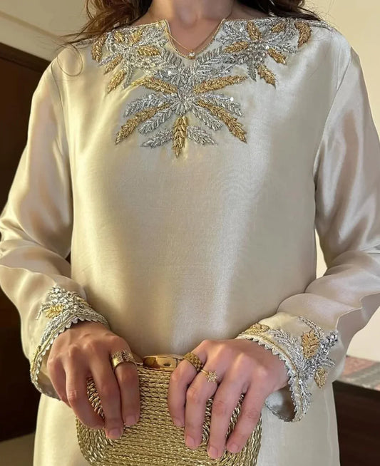 3-Piece Raw Silk Suit – Beige