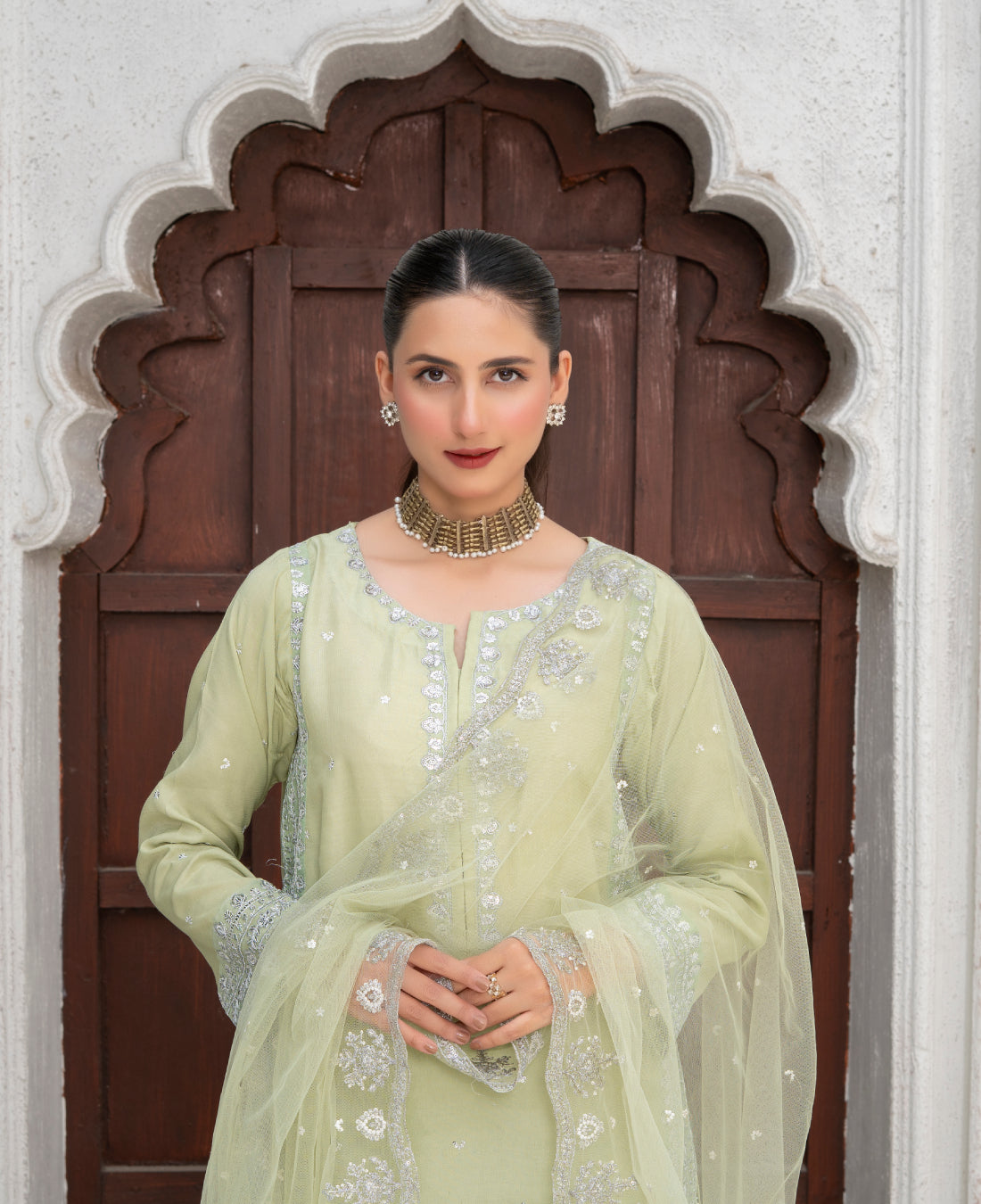 Moonlight - Pista Embroidered 3-Piece Festive Ensemble